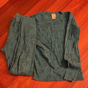 Hanna Andersson Kids Snoopy & Woodstock Pajama Set in Teal